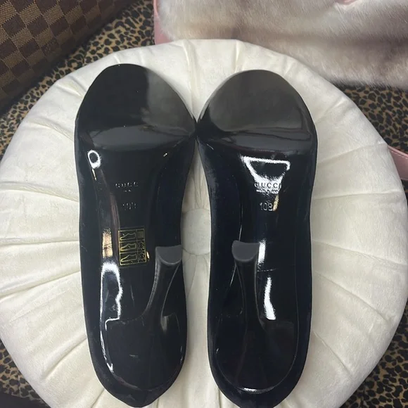 GUCCI VELVET HEELS - Picture 3 of 7